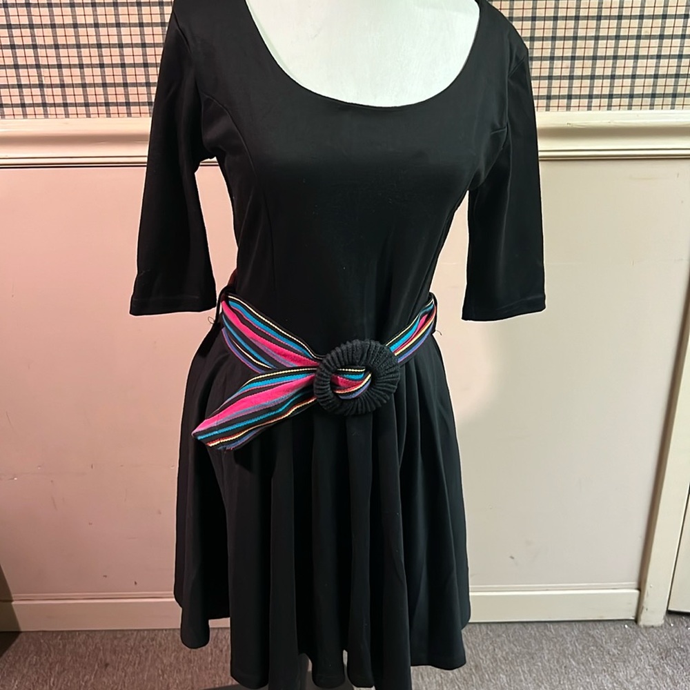 Y2K Skater Dress with Scoop Neck S/M from France